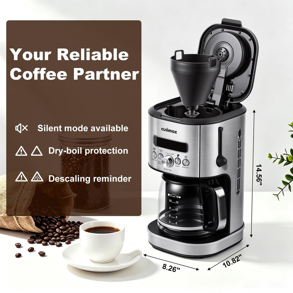 12 Cup Programmable Drip Coffee Maker with Glass Carafe J29881