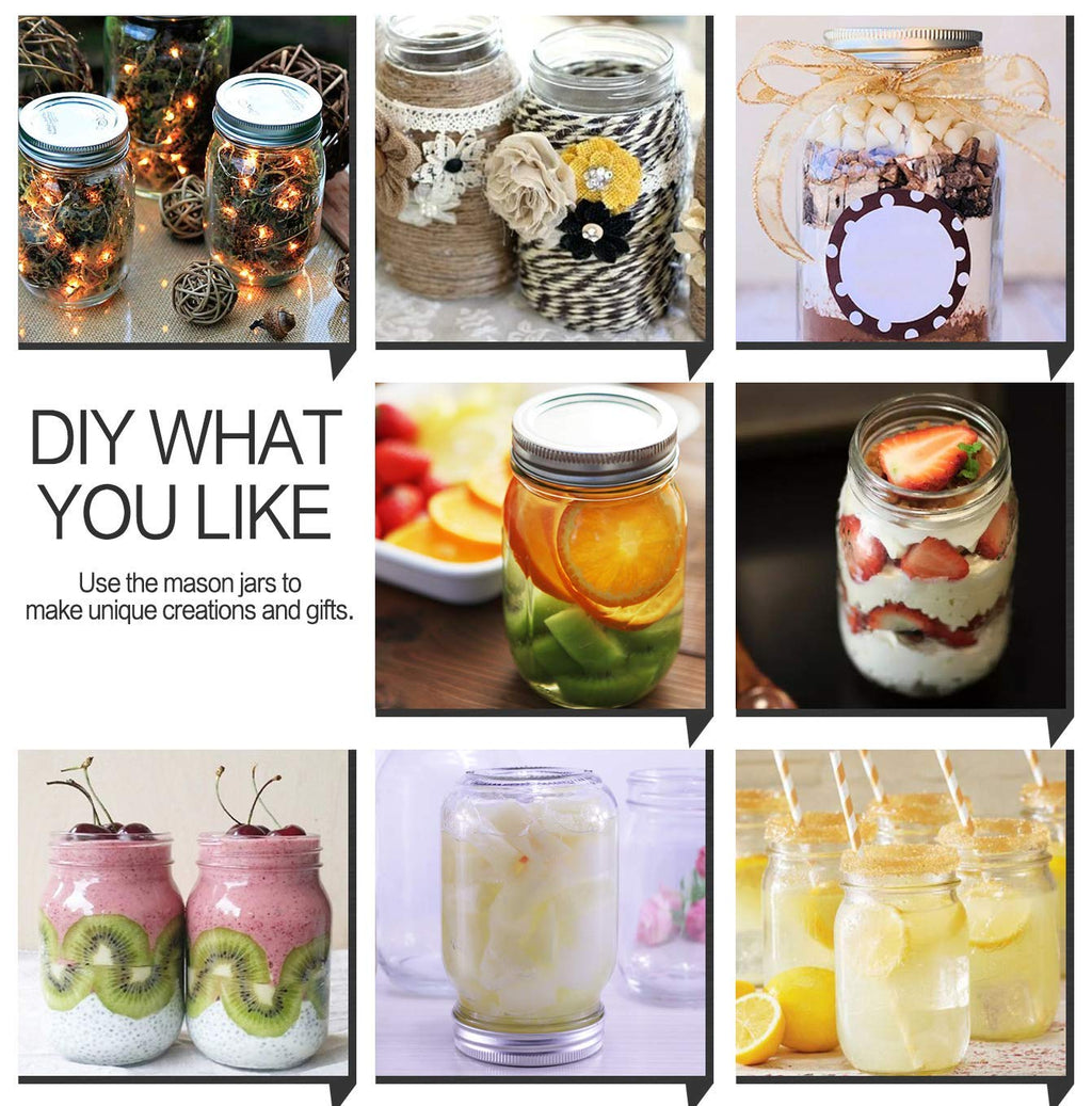 16oz Regular Mouth Mason Jars 12 Pack U30424