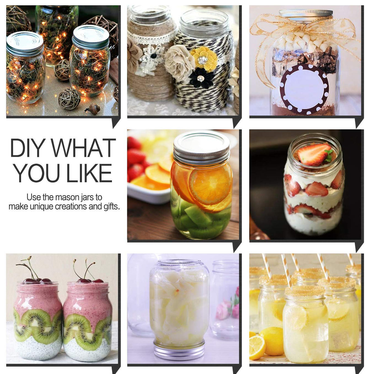 16oz Regular Mouth Mason Jars 12 Pack U30424