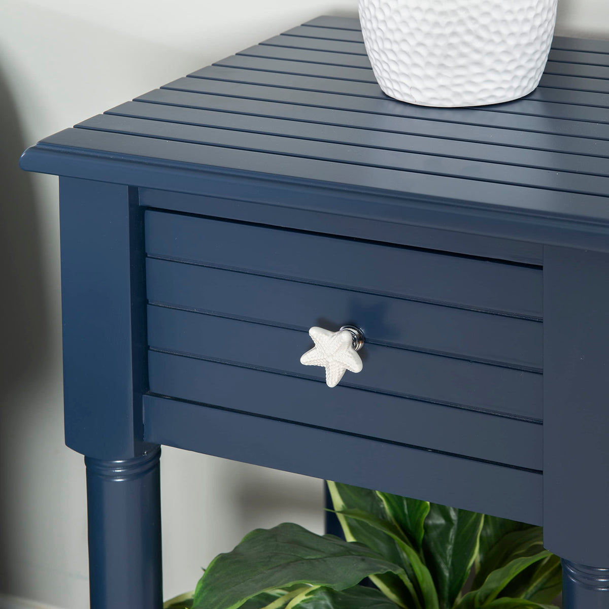 Navy Small Accent Table with Storage L192