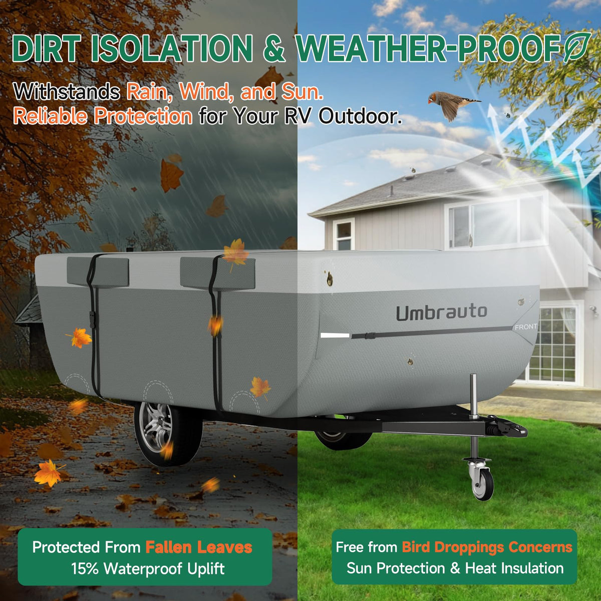 14-16ft Waterproof Breathable Ripstop Pop Up Camper Cover X131