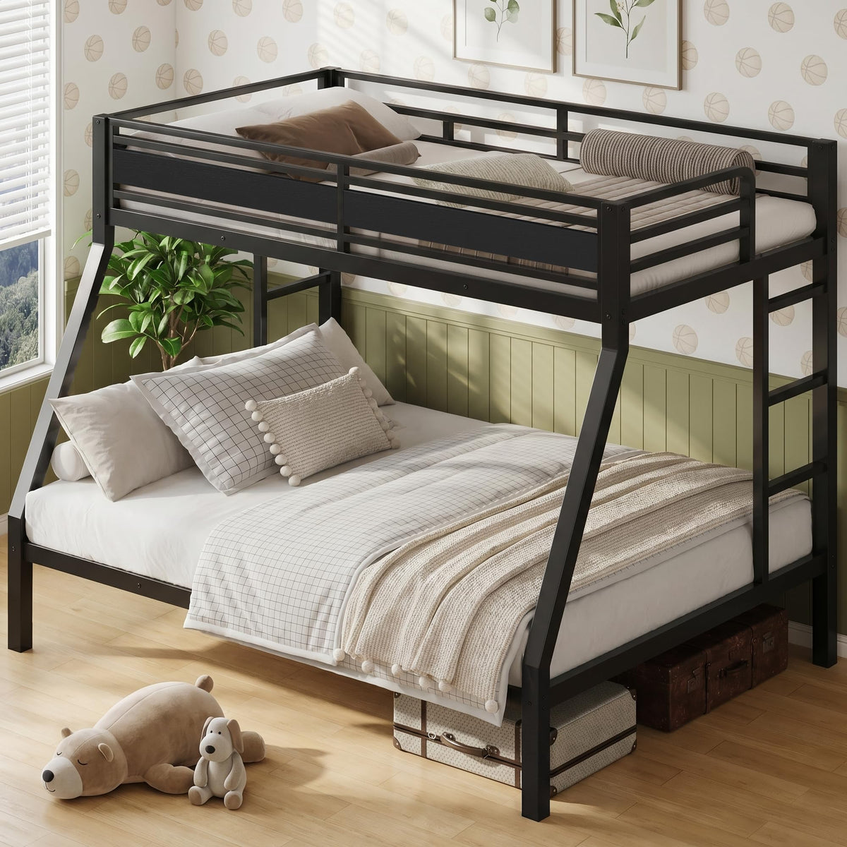 Black Twin Over Full Size Bunk Beds Q31336