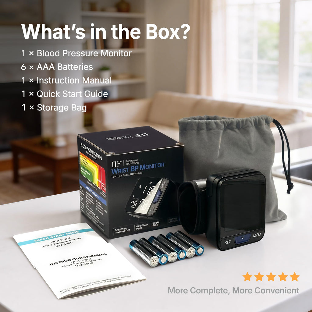 Wrist Blood Pressure Monitor with Voice Broadcast, 240 Memory for 2 Users F1391