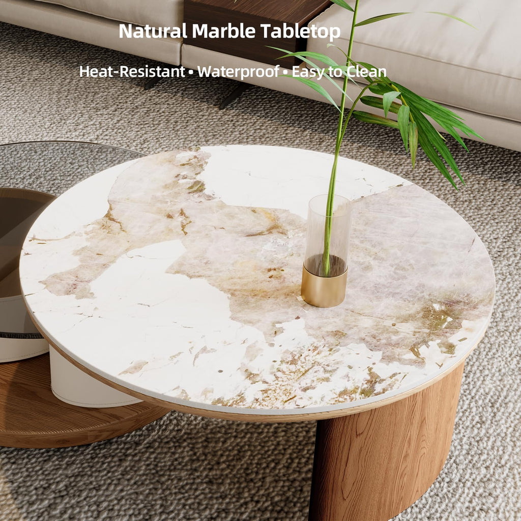 Round Expandable Coffee Table with Hidden Storage R194
