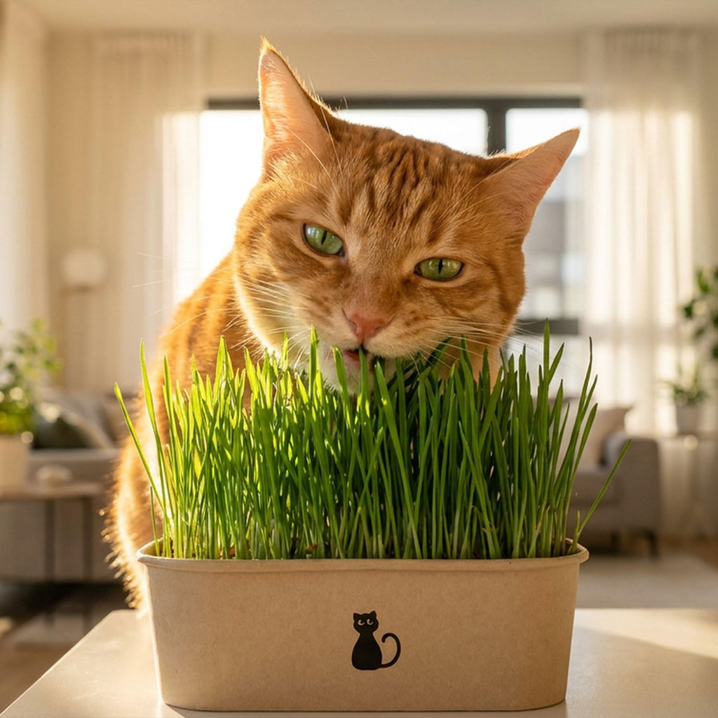 4-Batch Indoor Cat Grass Grow Kit with Containers, Soil Disks & Seeds M191080