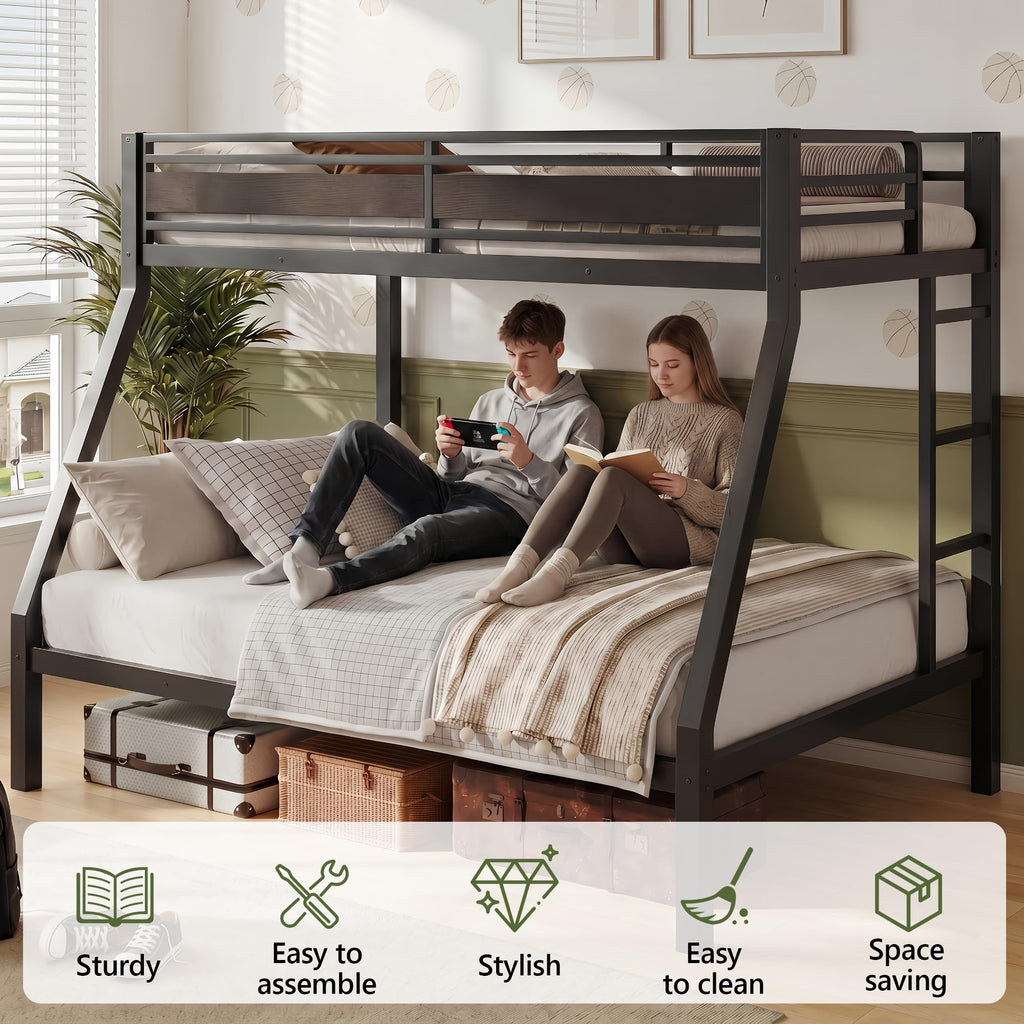 Black Twin Over Full Size Bunk Beds Q31336