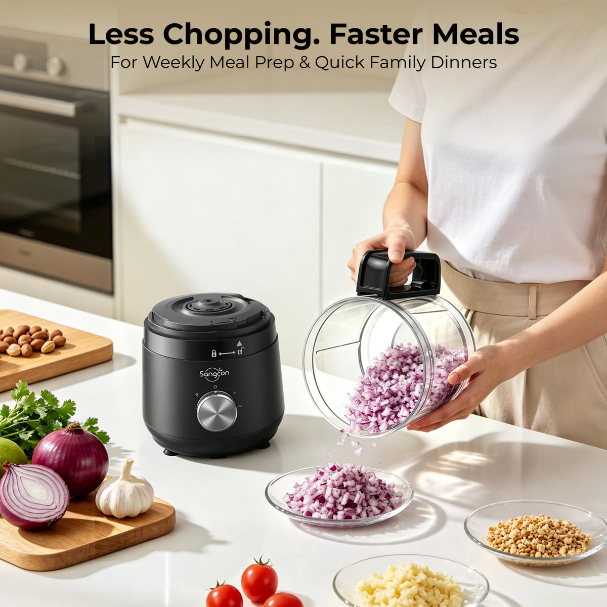 400W 4-Cup Mini Food Processor U72038