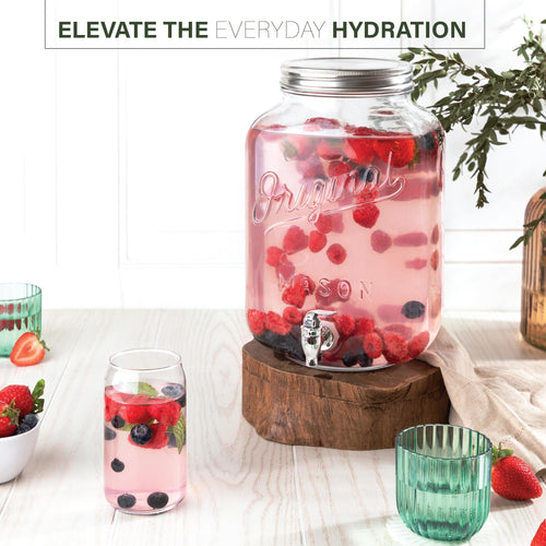 2 Gallon Glass Drink Dispenser with Spigot L5870