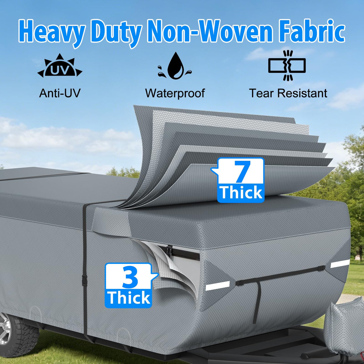 9 Layers 14-16ft Tent Trailer Cover V373