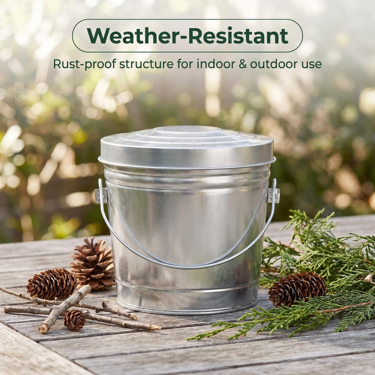 Galvanized Steel Storage Can with Locking Lid N55254