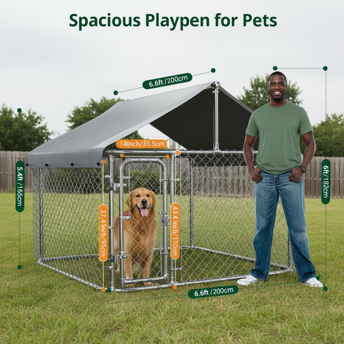 6.5x6.5ft Large Outdoor Dog Kennel C5751