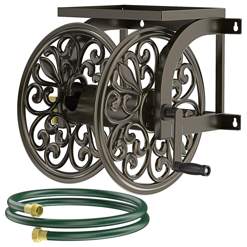 Wall Mount Garden Hose Reel, Holds 200-Feet of 5/8-Inch Hose P66084