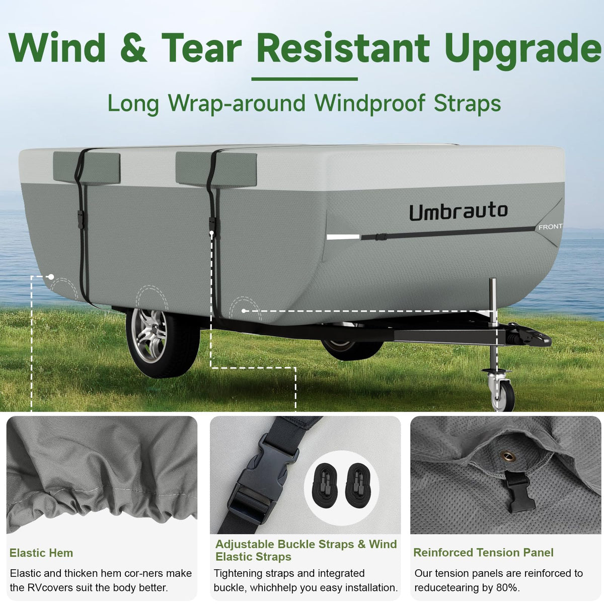 14-16ft Waterproof Breathable Ripstop Pop Up Camper Cover X131