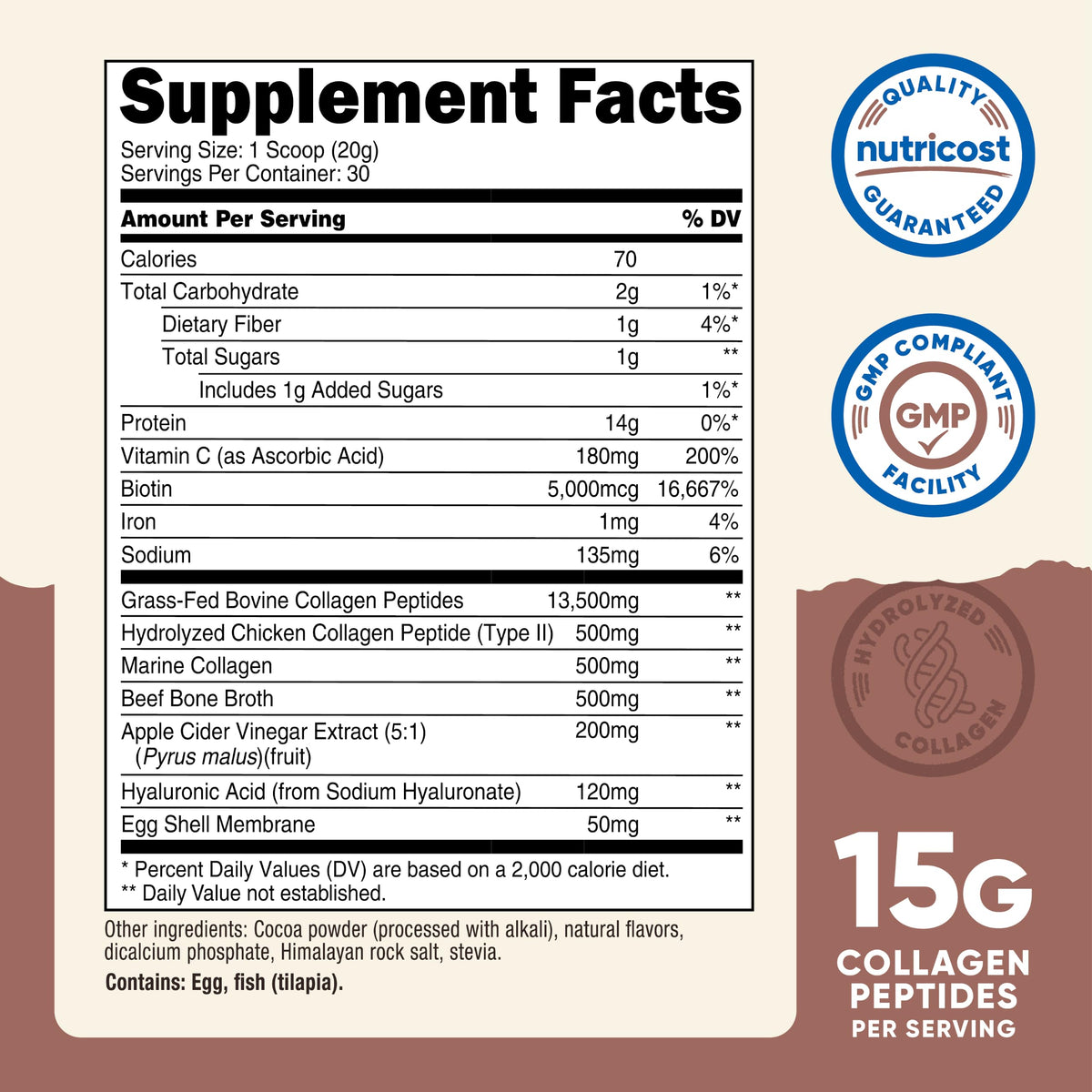 Multi Collagen Protein Powder Milk Chocolate 30 Serv D48519
