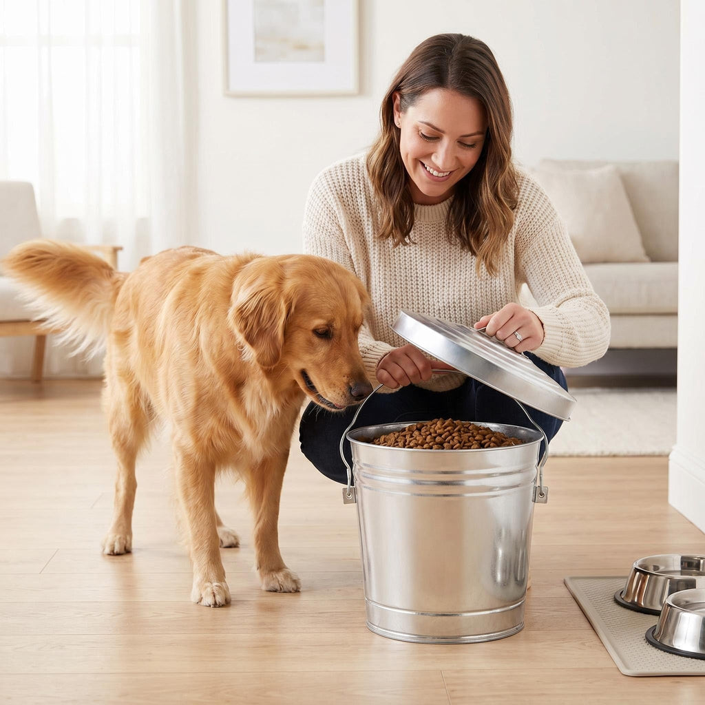 Galvanized Steel Storage Can with Locking Lid N55254