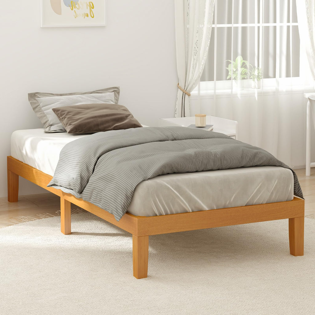 Solid Wood Twin Bed Frame with Under Bed Storage Y55841