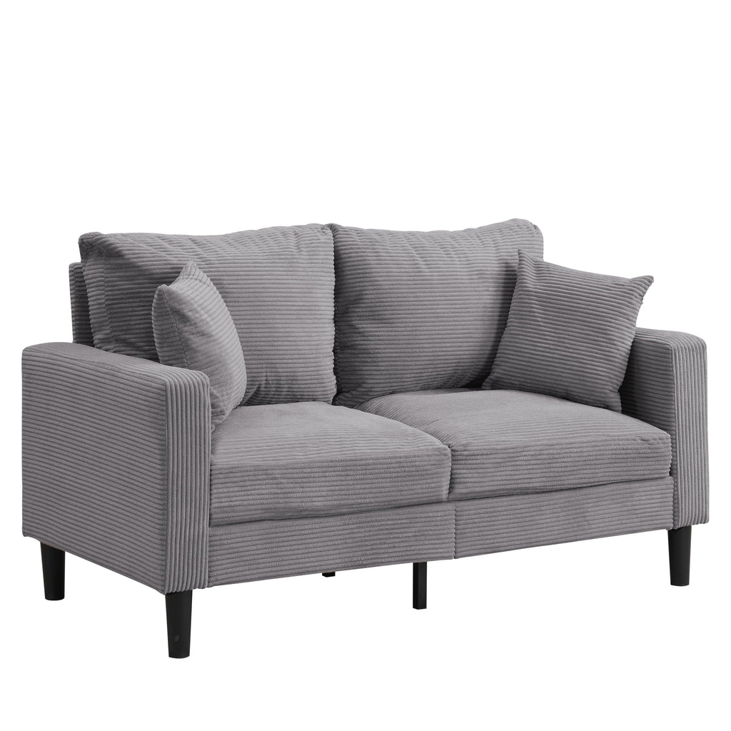 Light Gray Upholstered Loveseat Sofa T70872