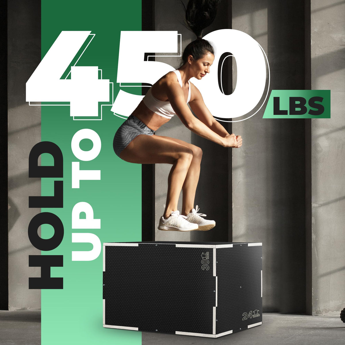 3-in-1 Non-Slip Wooden Plyo Box L1488