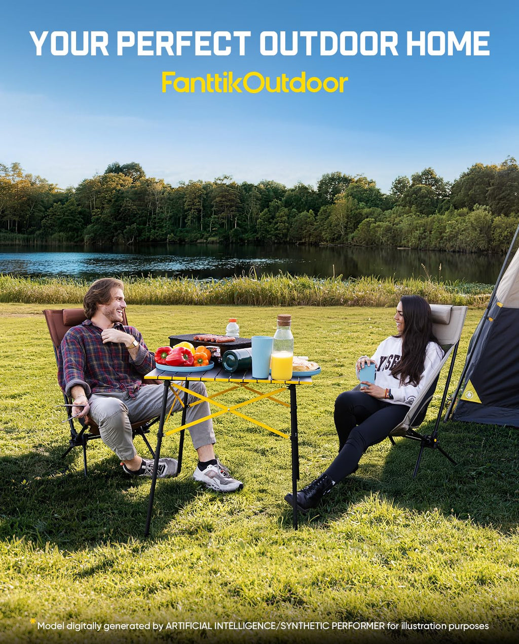 Portable Folding Aluminum Camping Table with Carry Bag E9173