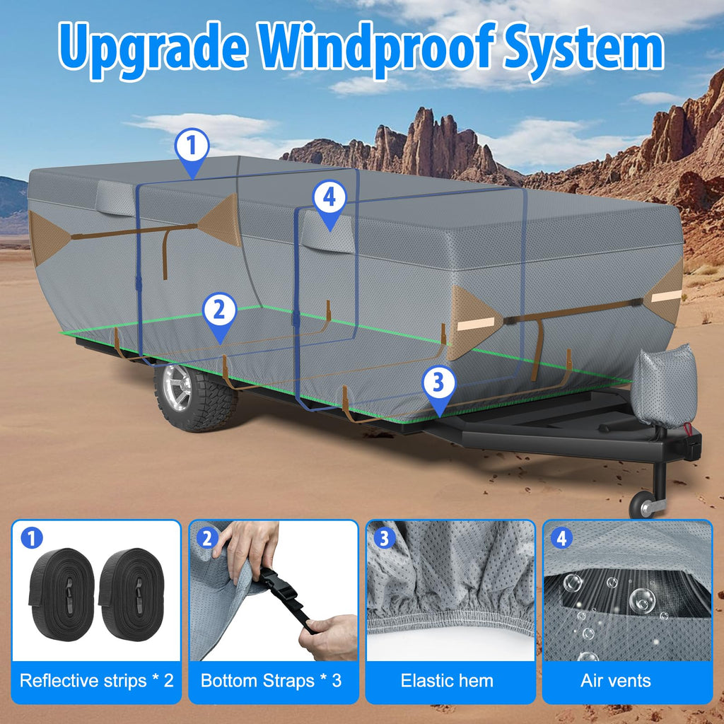 9 Layers 14-16ft Tent Trailer Cover V373