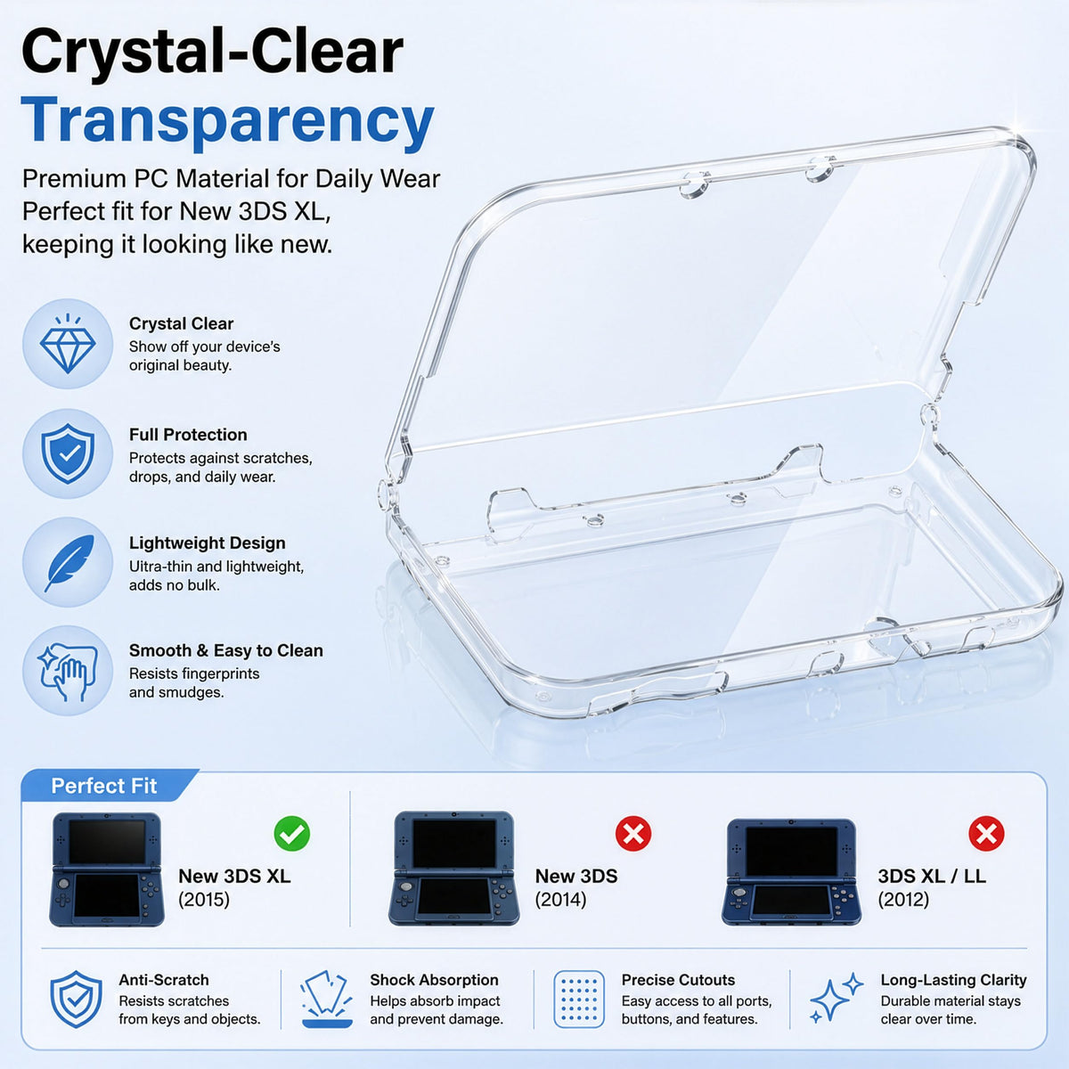Carrying Case for New 3DS XL LL with Hard Shell and Charging Cable P331991