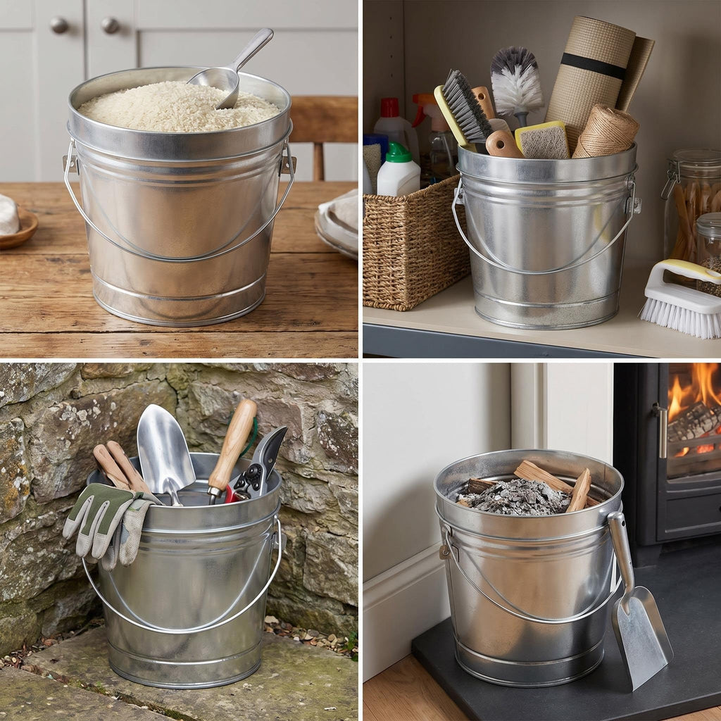 Galvanized Steel Storage Can with Locking Lid N55254