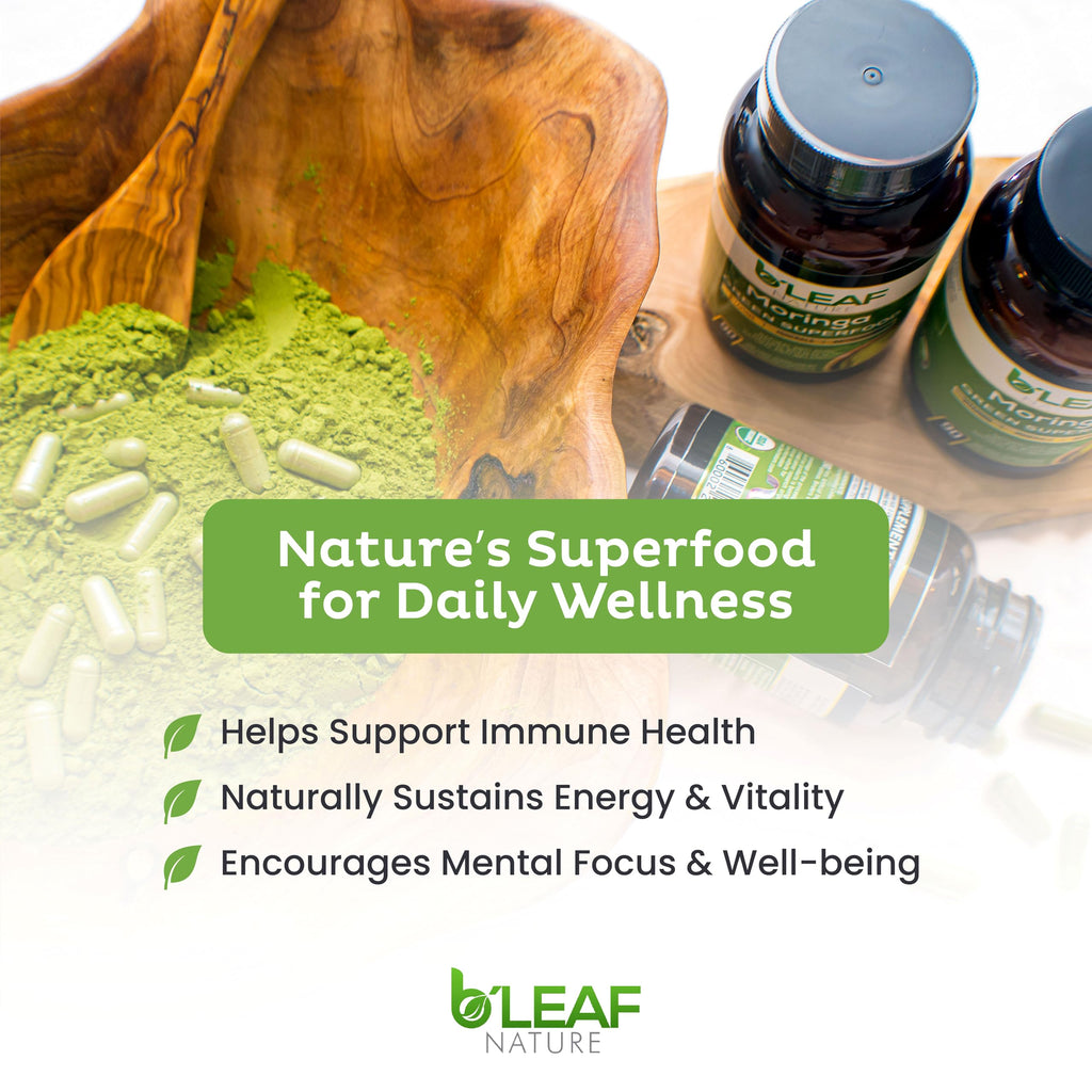 Moringa Leaf Vegan Capsules 1000mg 180 Count C349