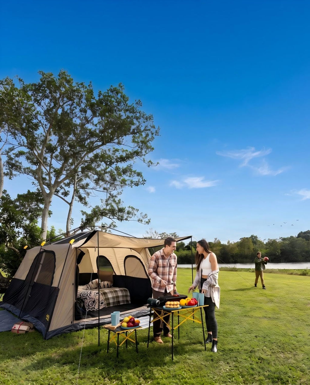 Portable Folding Aluminum Camping Table with Carry Bag E9173