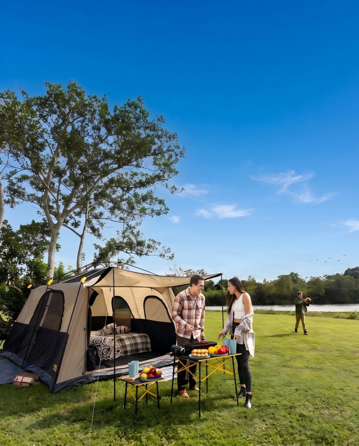 Portable Folding Aluminum Camping Table with Carry Bag E9173