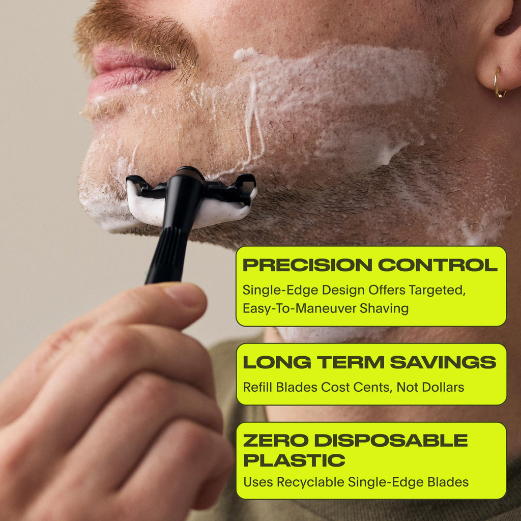 Black All-Metal Single Blade Razor J162