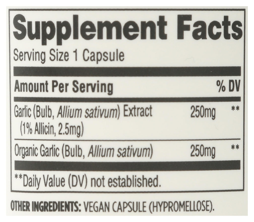 Garlic Vegan Capsules 60 Count L5363