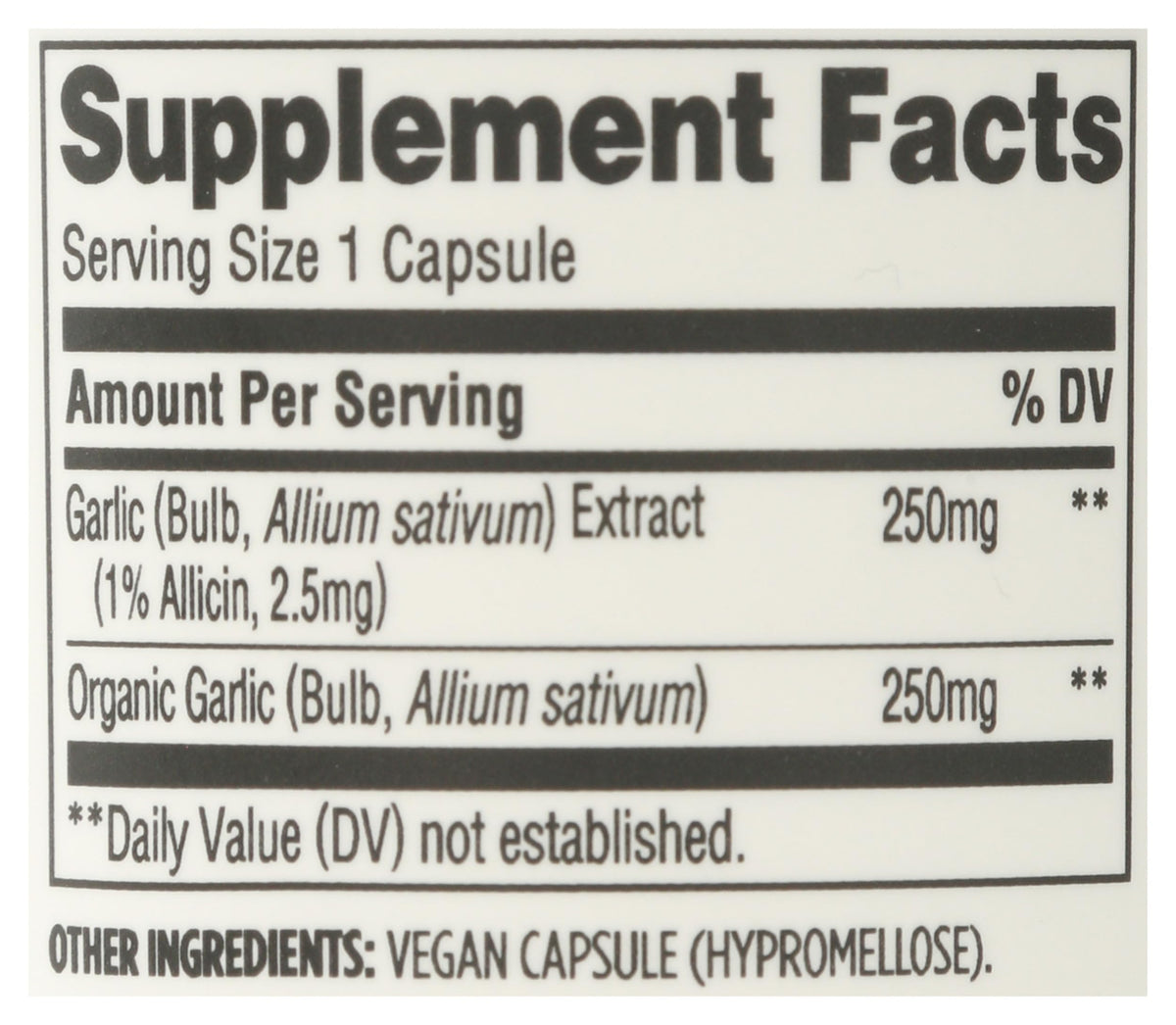 Garlic Vegan Capsules 60 Count L5363