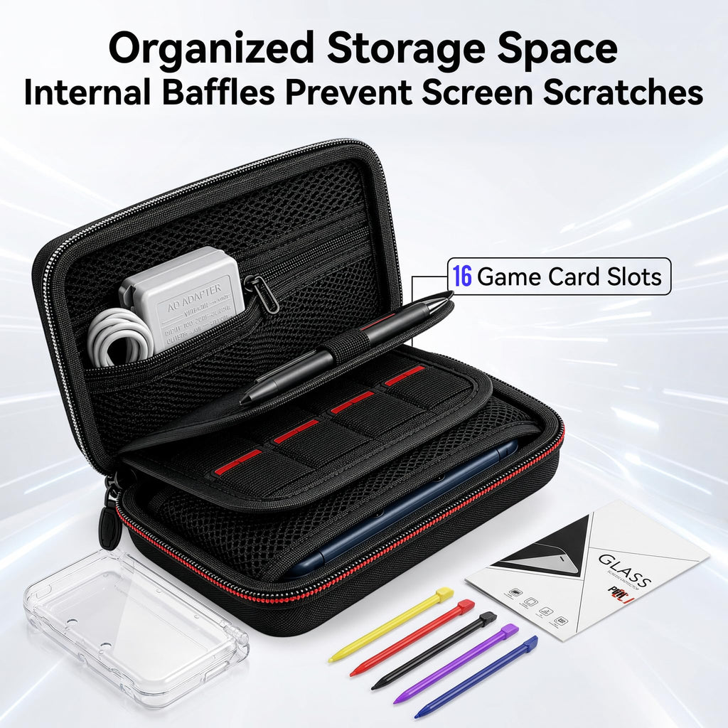 Carrying Case for New 3DS XL LL with Hard Shell and Charging Cable P331991