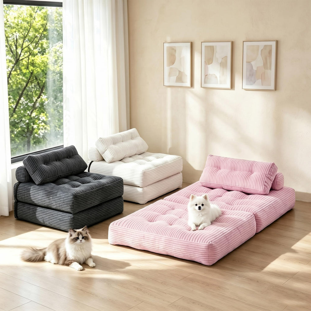3-in-1 Folding Sofa Bed Convertible Futon Chair N728