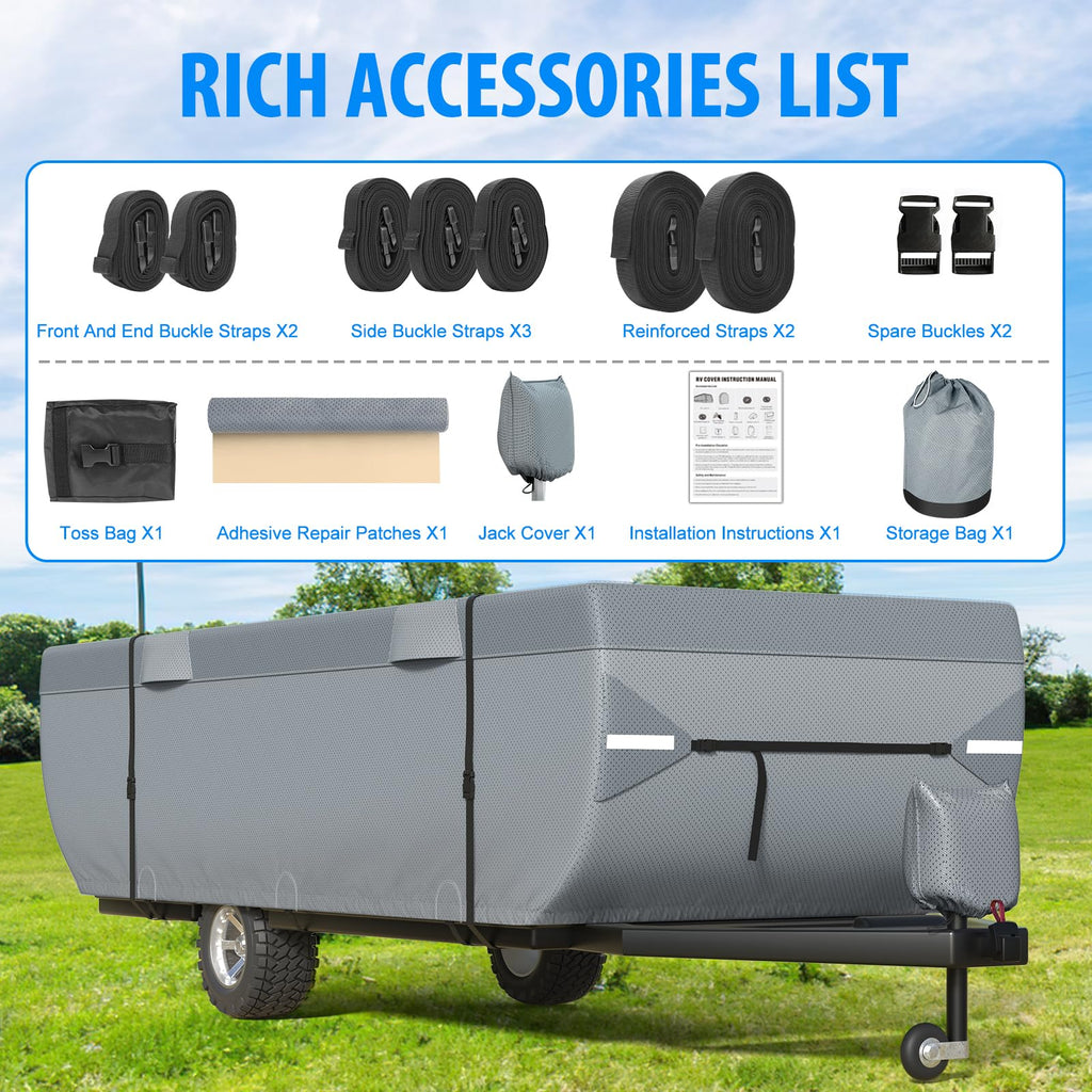 9 Layers 14-16ft Tent Trailer Cover V373