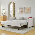 Twin Size Upholstered Linen Daybed with Trundle Y290657