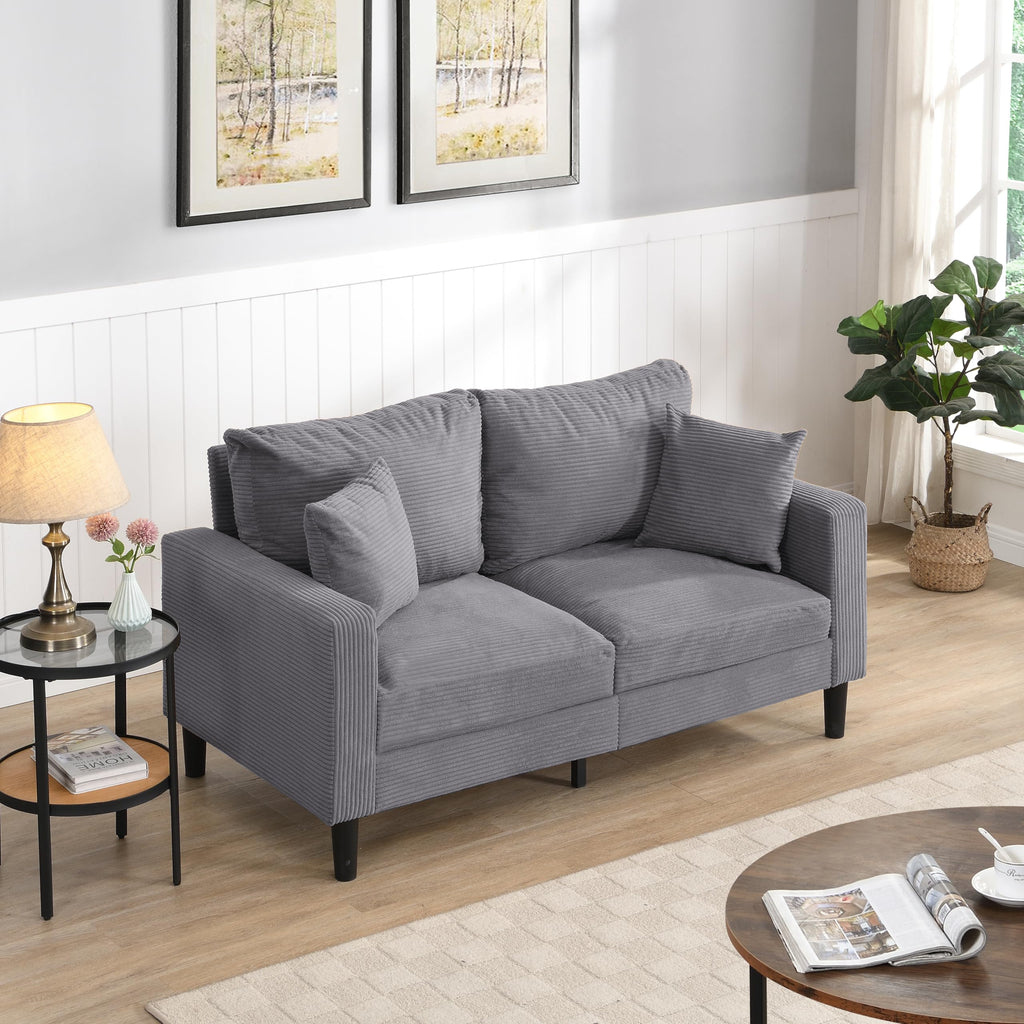 Light Gray Upholstered Loveseat Sofa T70872