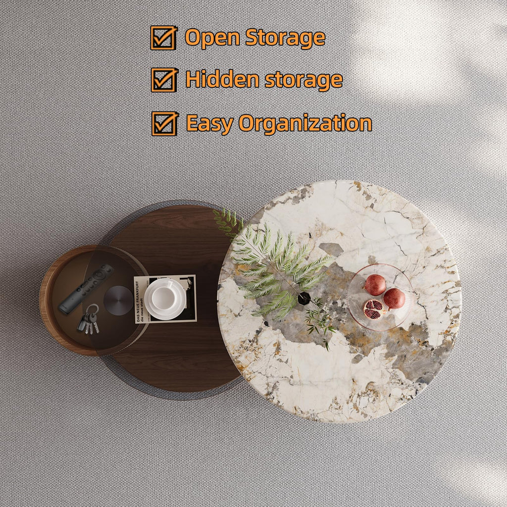 Round Expandable Coffee Table with Hidden Storage R194