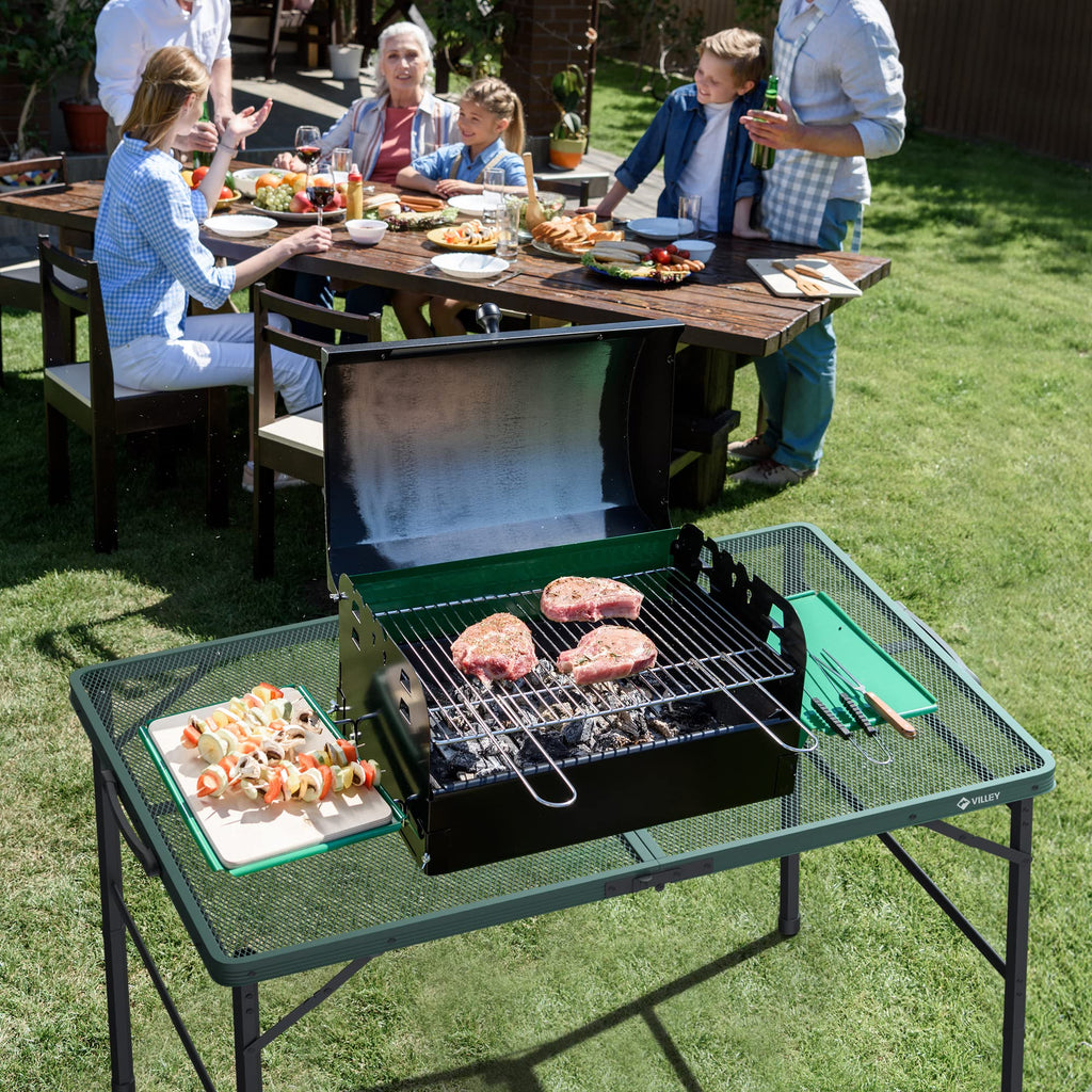 3ft Folding Aluminum Camping Table with Adjustable Legs F94239