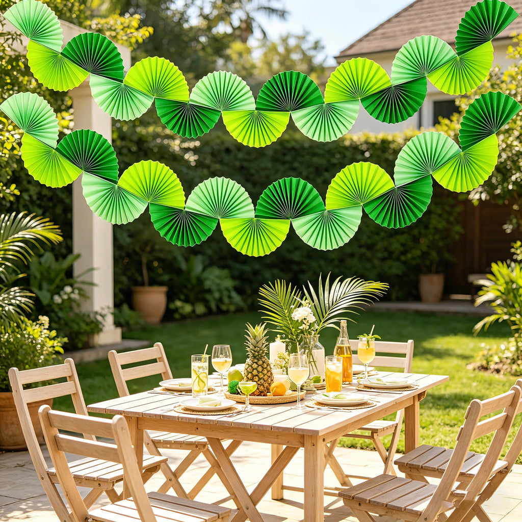 Green Paper Fan Garlands L893