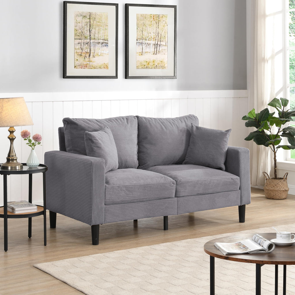 Light Gray Upholstered Loveseat Sofa T70872