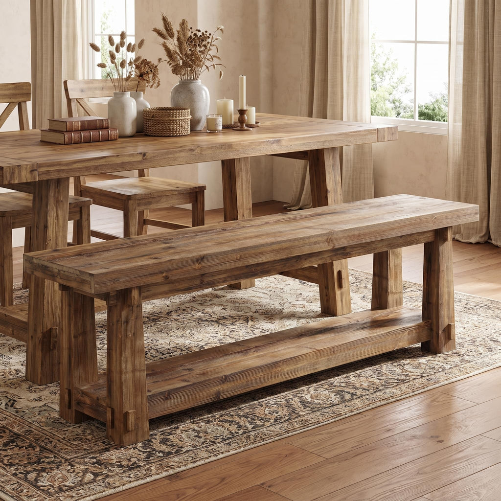 55" Wood Entryway Bench with Shoe Storage K850620