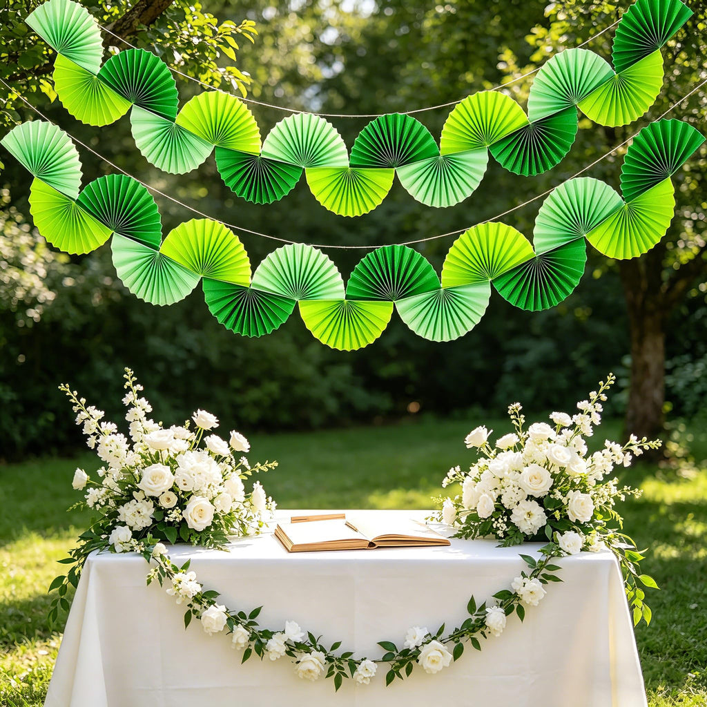 Green Paper Fan Garlands L893