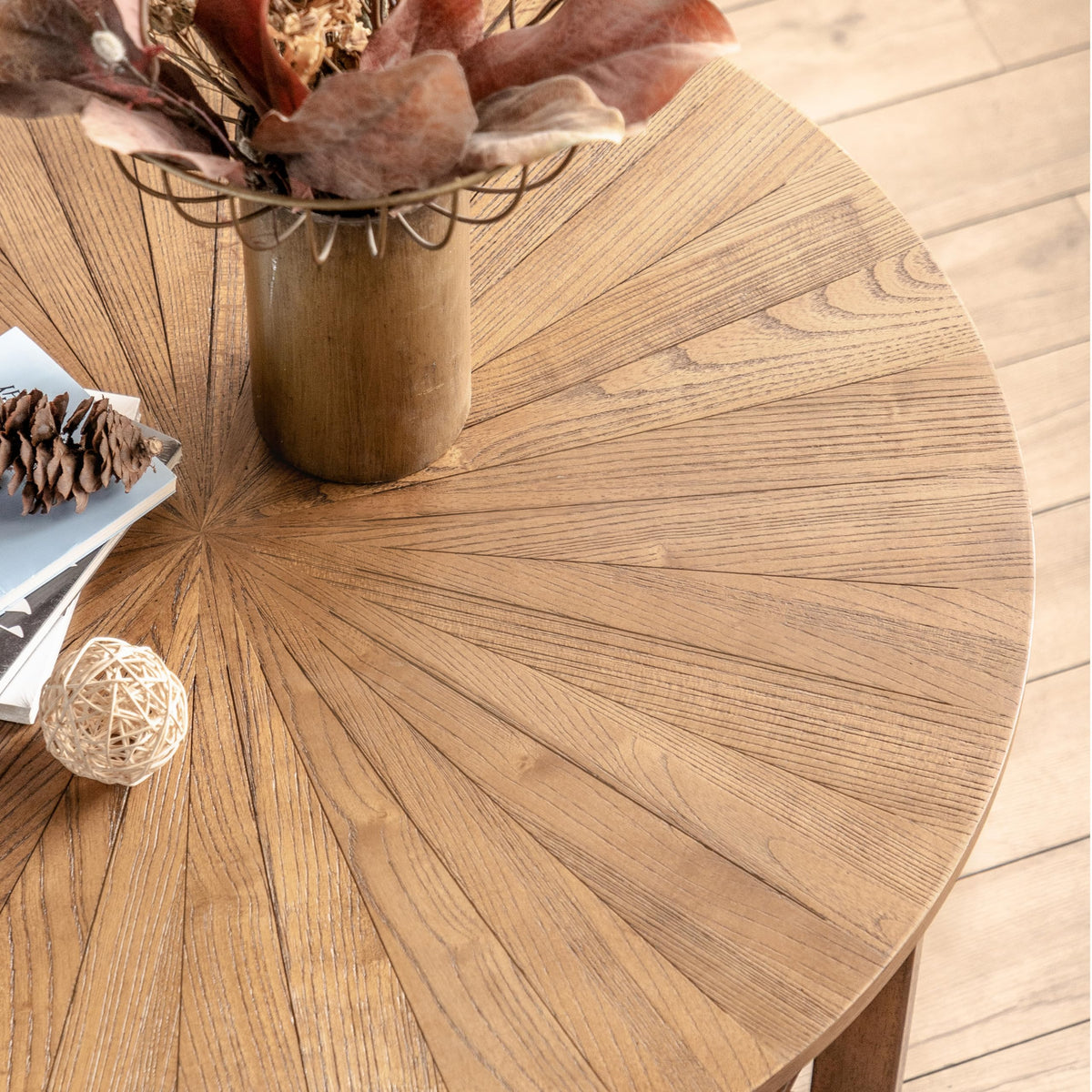 35" Round 2 Tier Wood Coffee Table with Storage Shelf C71124