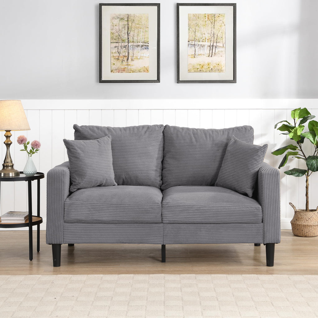 Light Gray Upholstered Loveseat Sofa T70872